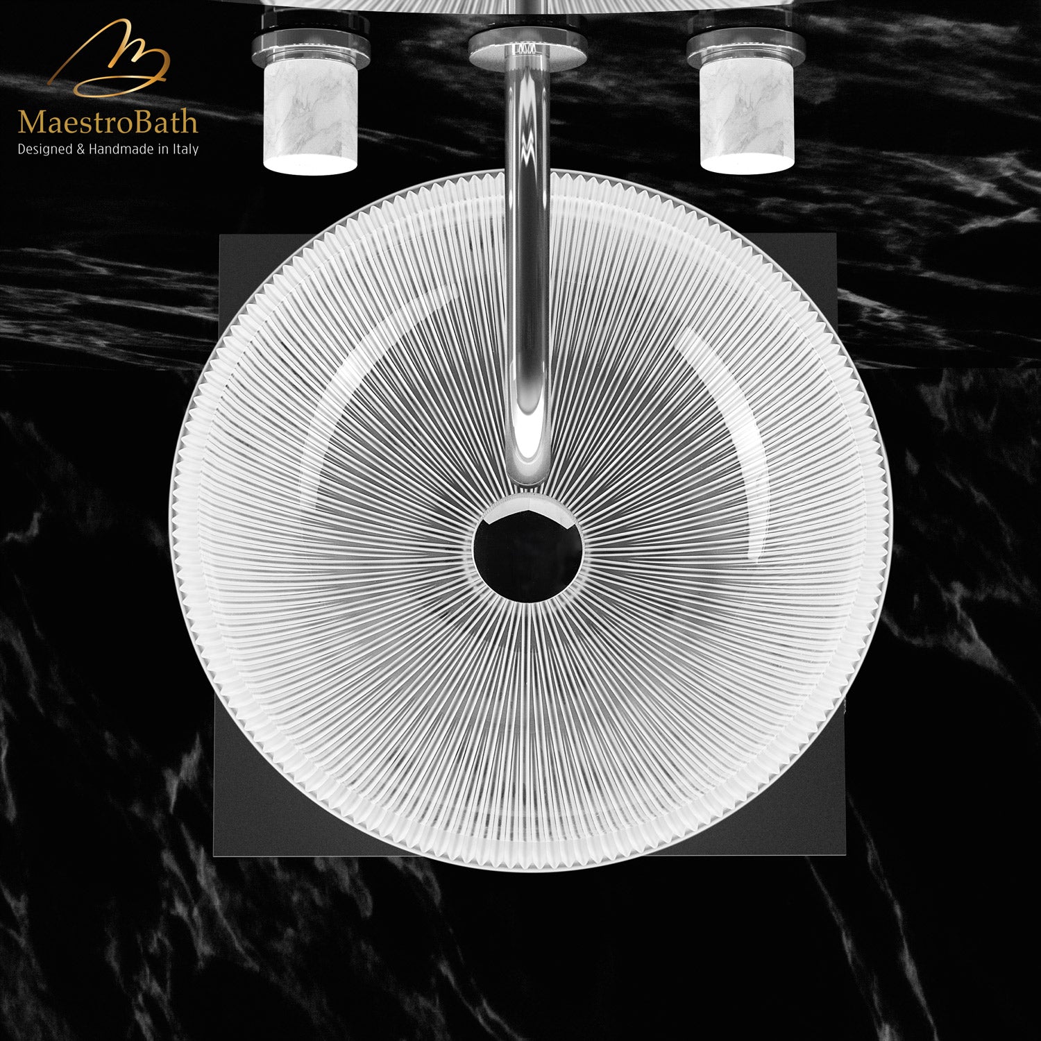 Plisse Luxury Round Vessel Sink #color_white