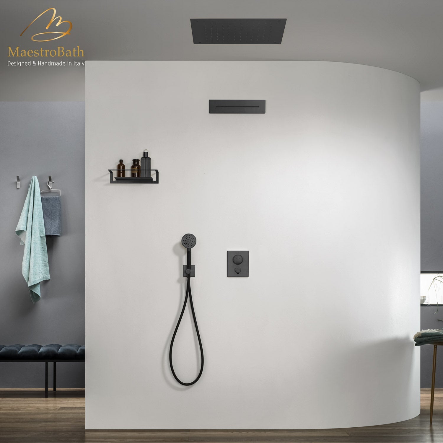 Flusso Complete Shower Set | Black