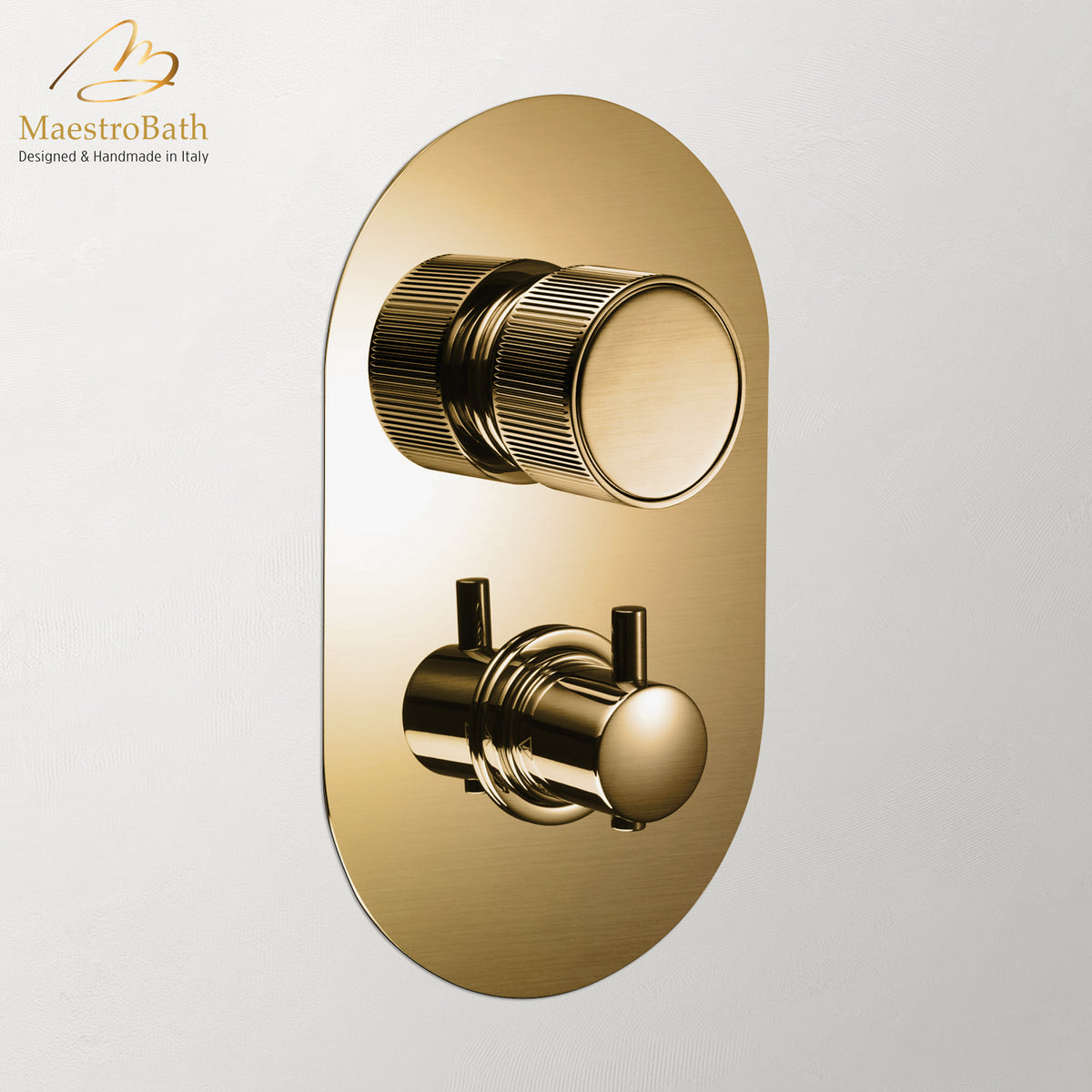Primo Thermostatic Concealed Bath and Shower With Diverter 2 Ways, with thermostatic control, made of solid brass