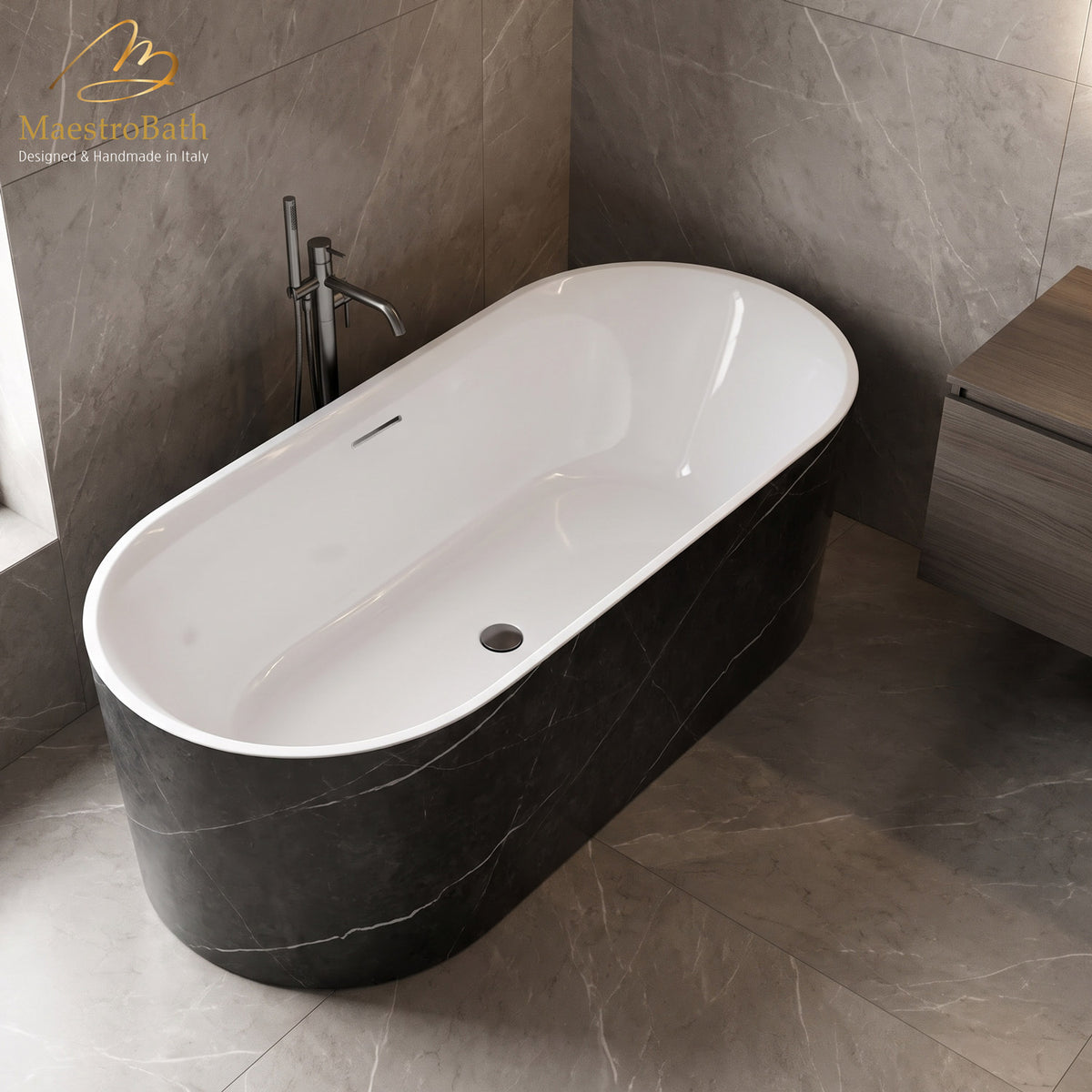 Cosmopolitan Modern Freestanding Bathtub | Grey