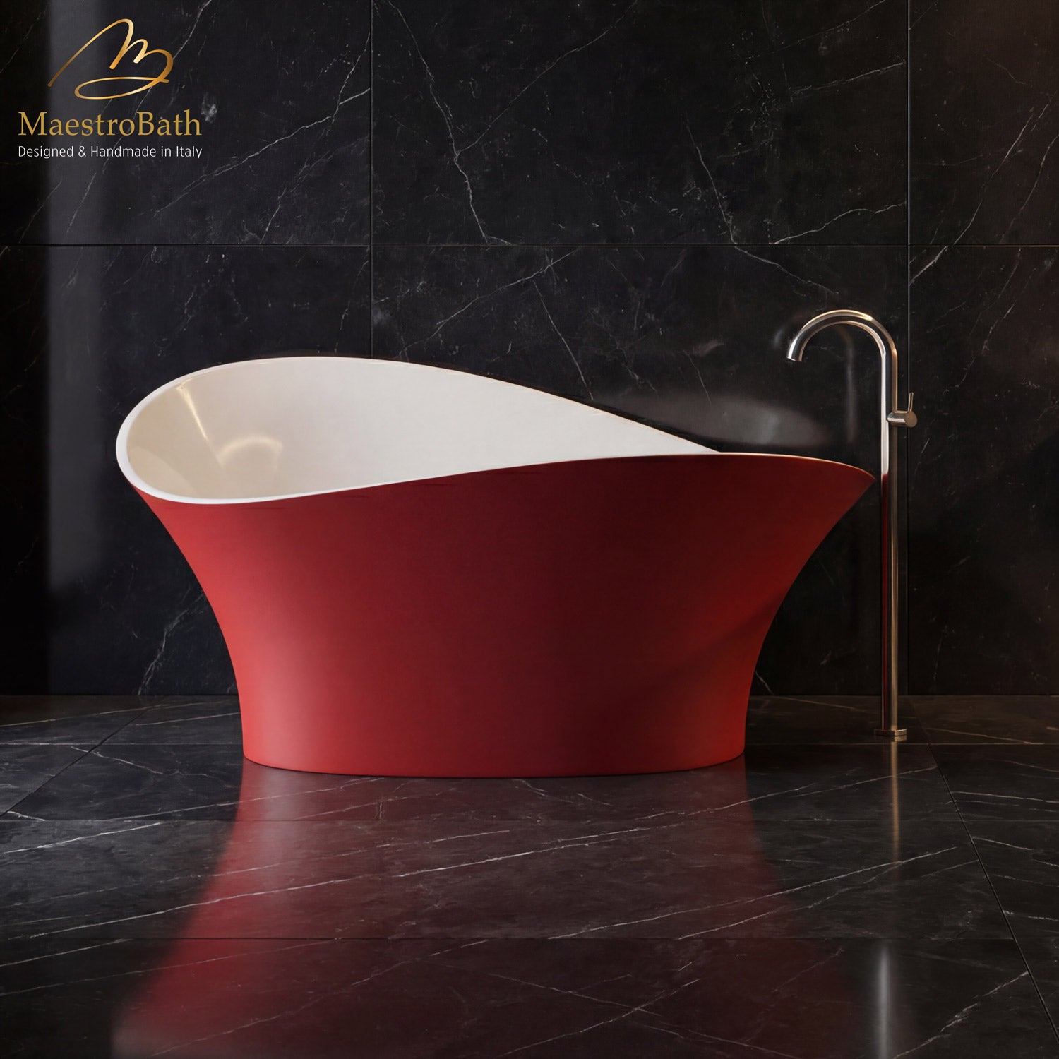 Calla Lily Designer Bathtub | Red