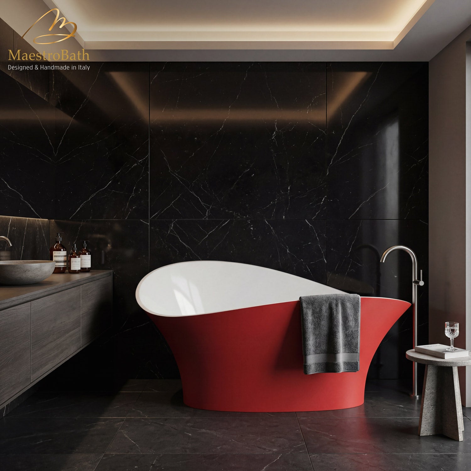 Calla Lily Designer Bathtub | Red