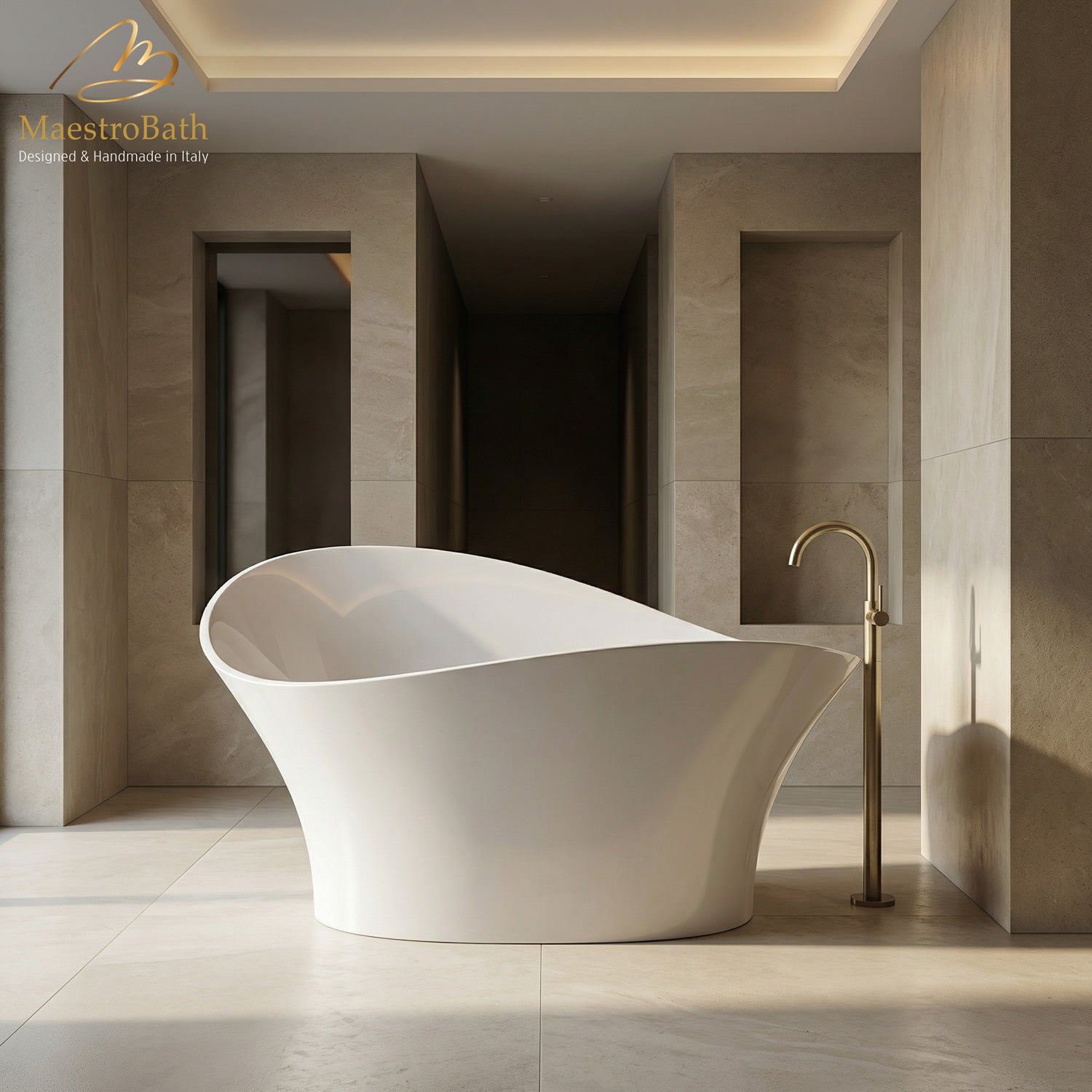 Calla Lily Contemporary Bathtub | White Gloss