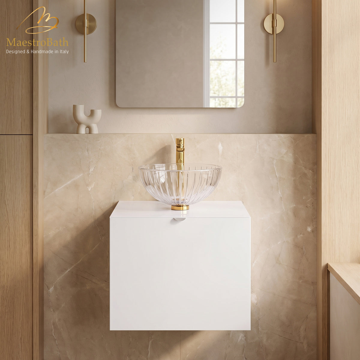 Wood bathroom vanity, shown in white, 20 inch wide, made of solid wood #color_white