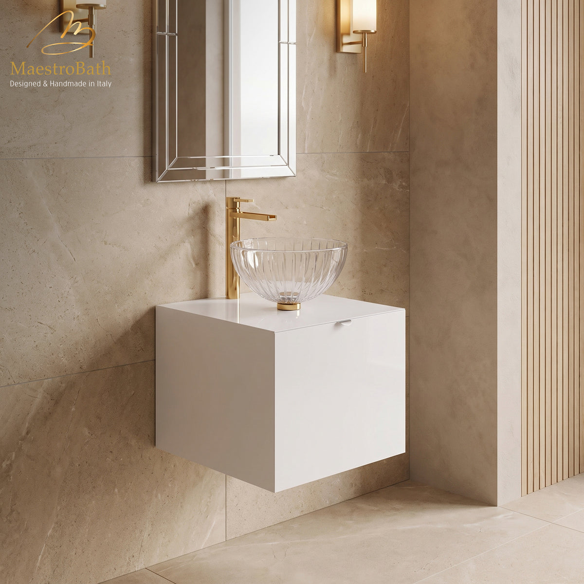 Wood bathroom vanity, shown in white, 20 inch wide, made of solid wood #color_white