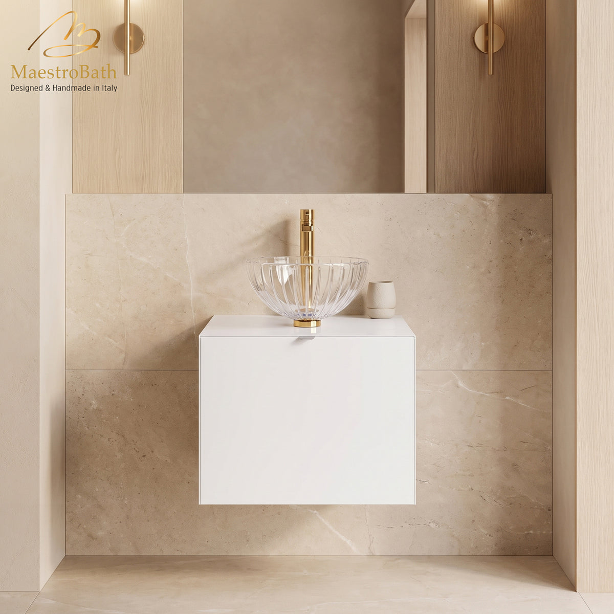 Wood bathroom vanity, shown in white, 20 inch wide, made of solid wood #color_white