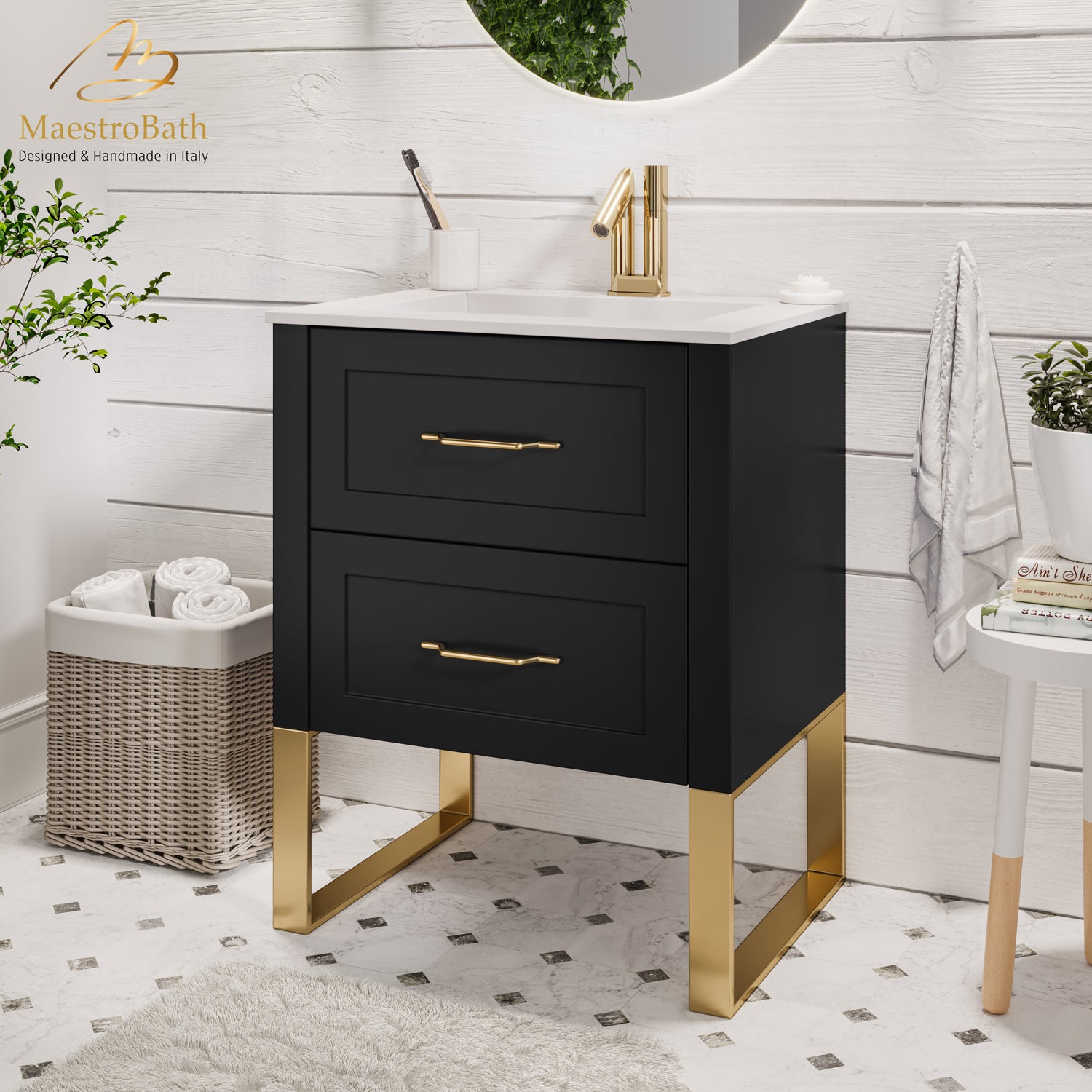 Antico 24" Bathroom Vanity #color_Black