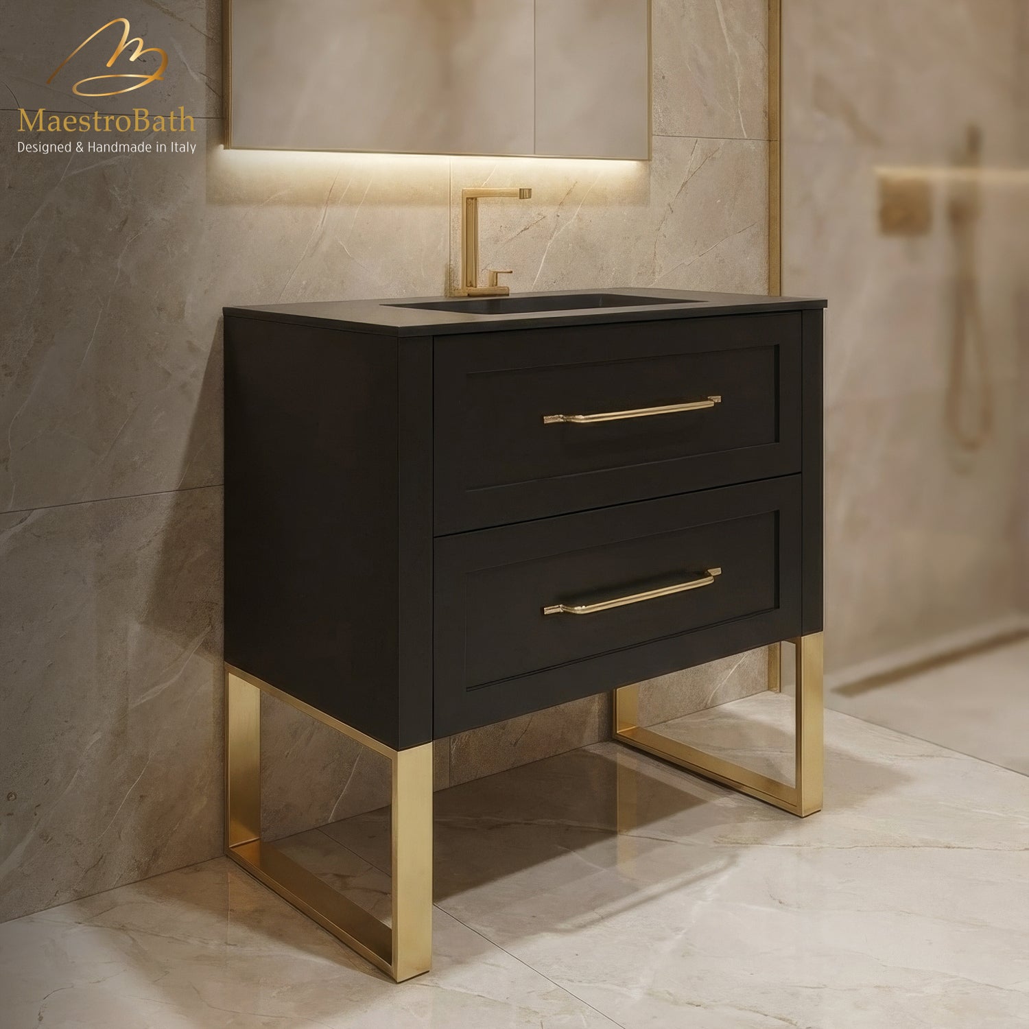 Antico 80 Bathroom Vanity | Black #color_black