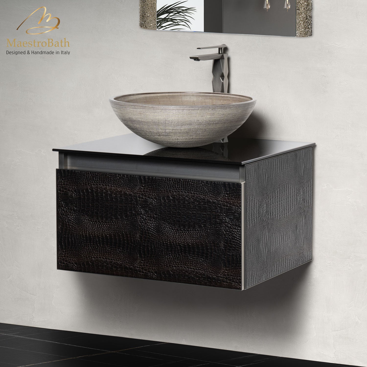 Luxury Crocodile Bathroom Vanity | Dark Crocodile #Size_24"