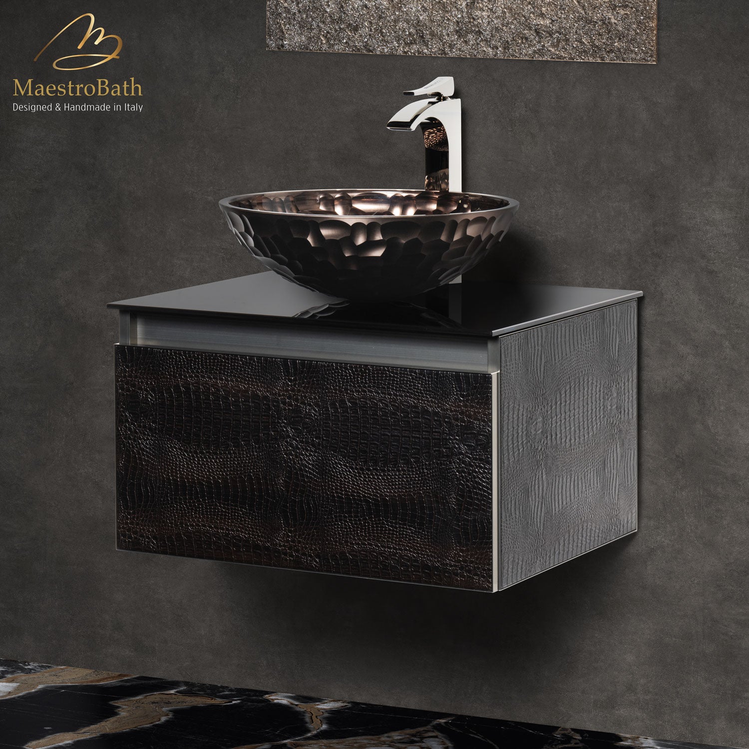 Luxury Crocodile Bathroom Vanity | Dark Crocodile #Size_24"