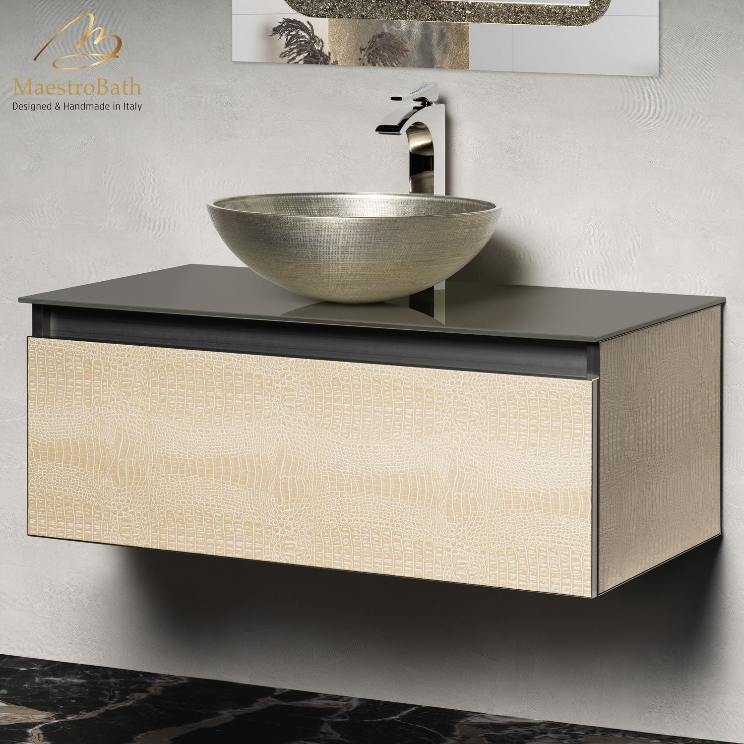 Luxury Crocodile Bathroom Vanity | Light Crocodile #Size_36"