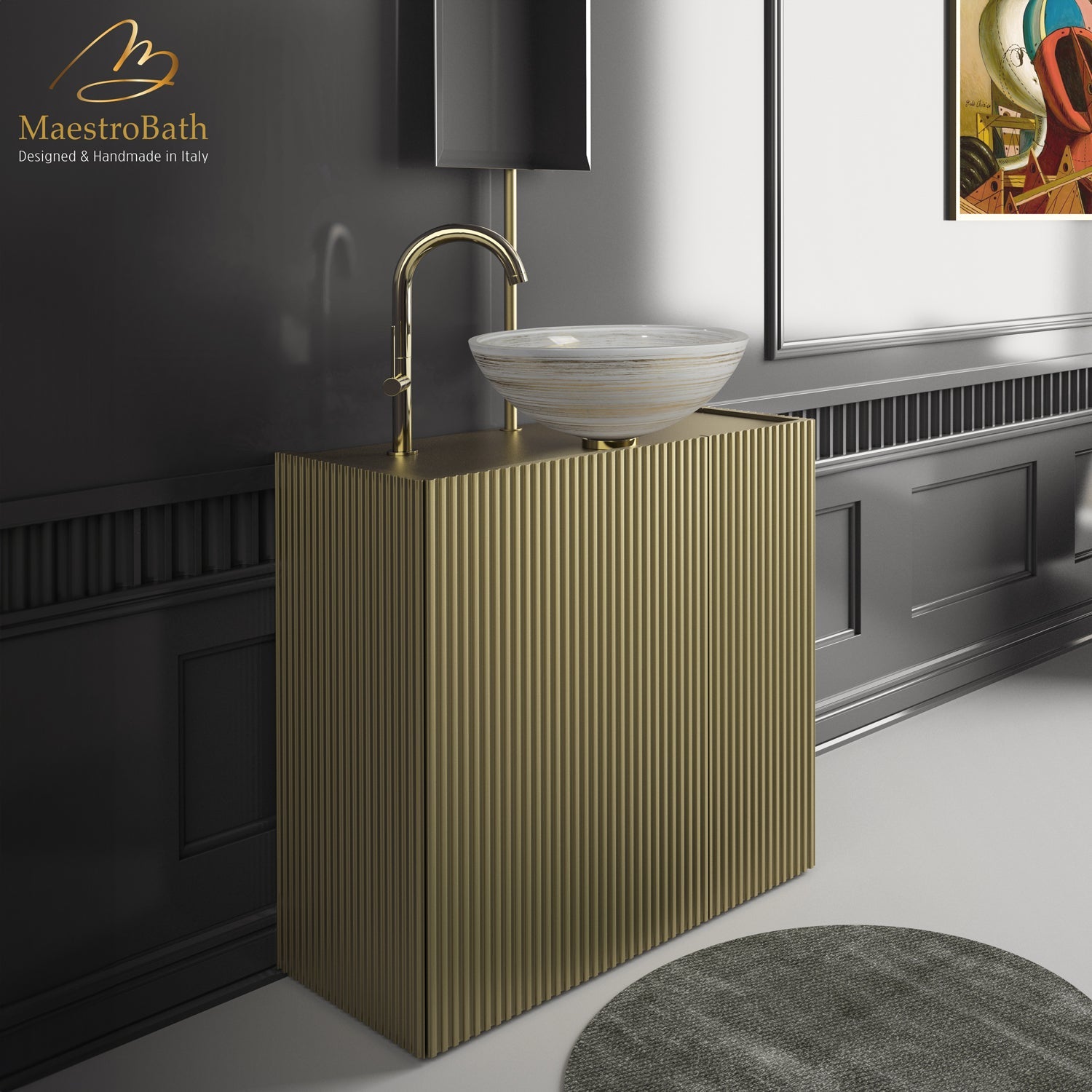 Gloria Luxury Bathroom Vanity & Integrated Mirror #color_gold