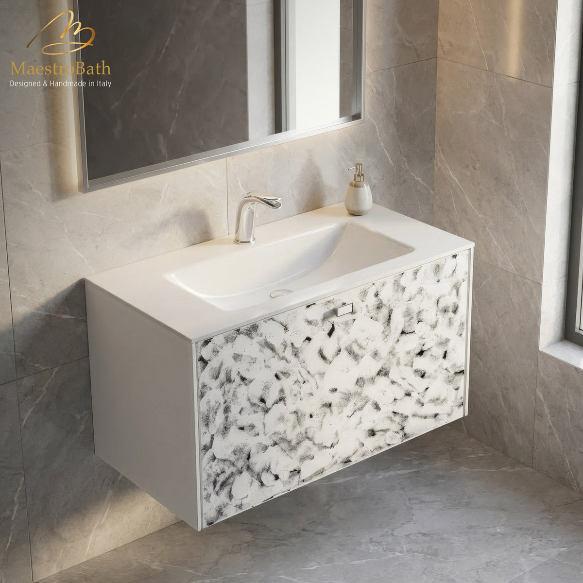 Luxury Murano Crystal Wallmount Bathroom Vanity #Size_32"