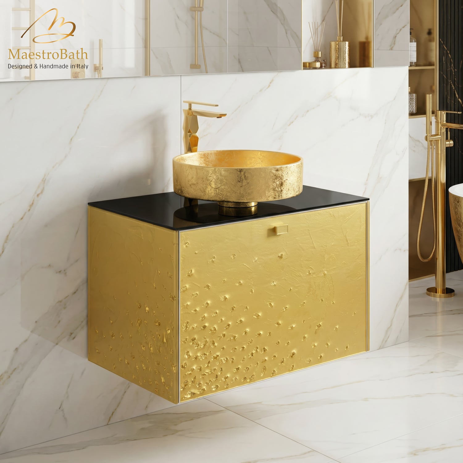 Luxury Crystal Wallmount Bathroom Vanity #Size_32"