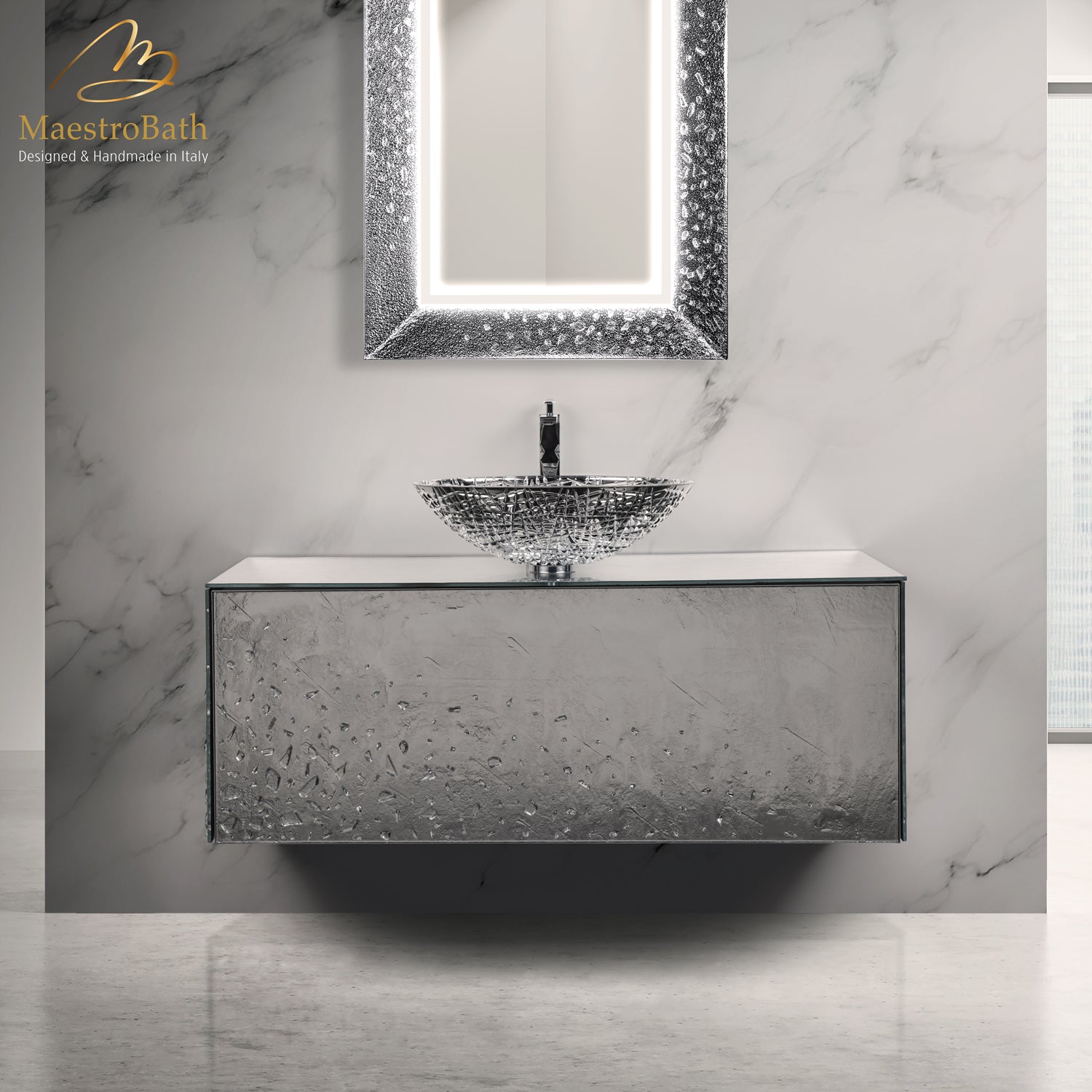 Luxury Crystal Wallmount Bathroom Vanity #Size_48"