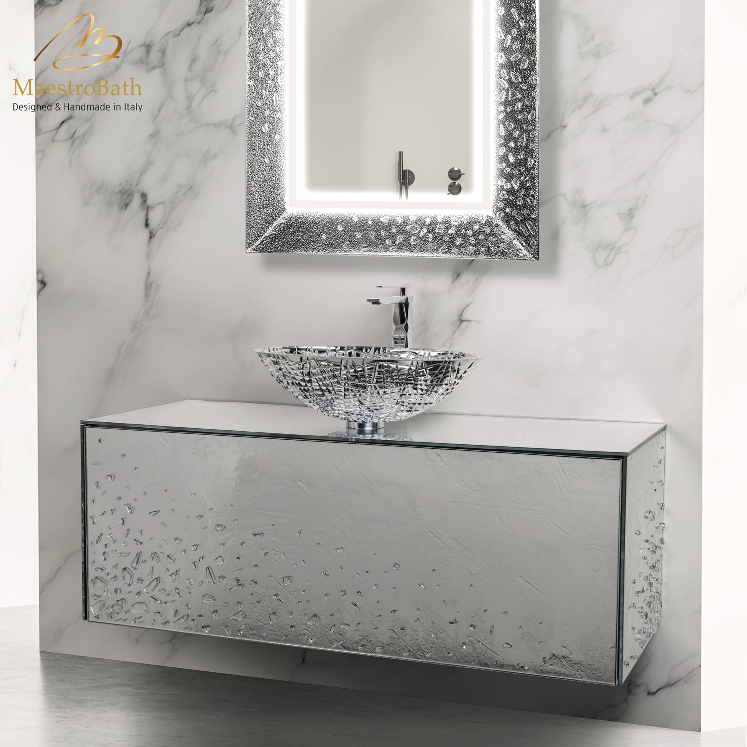 Luxury Crystal Wallmount Bathroom Vanity #Size_48"