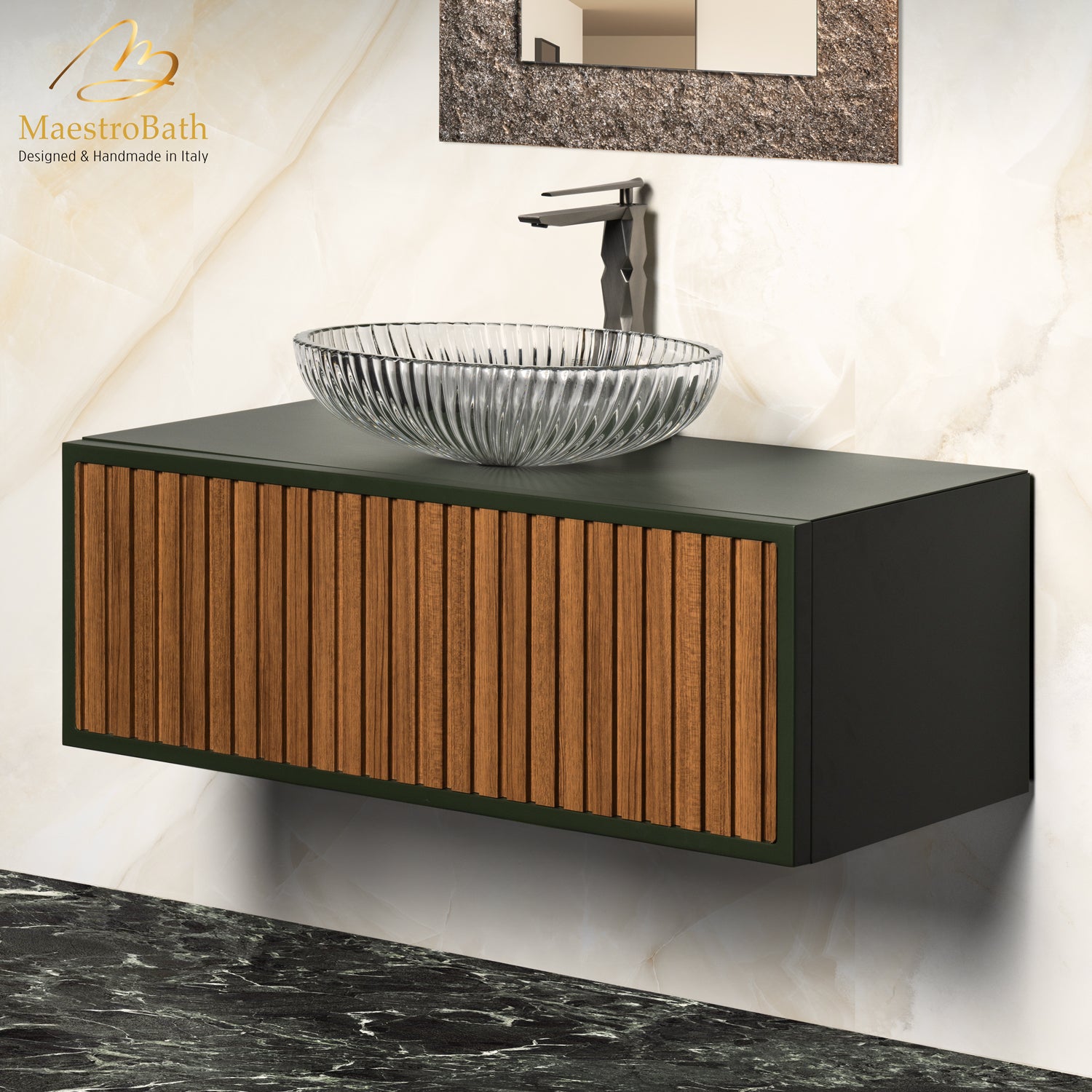 Orient 100 Bathroom Vanity | Olive Green #Size_39"