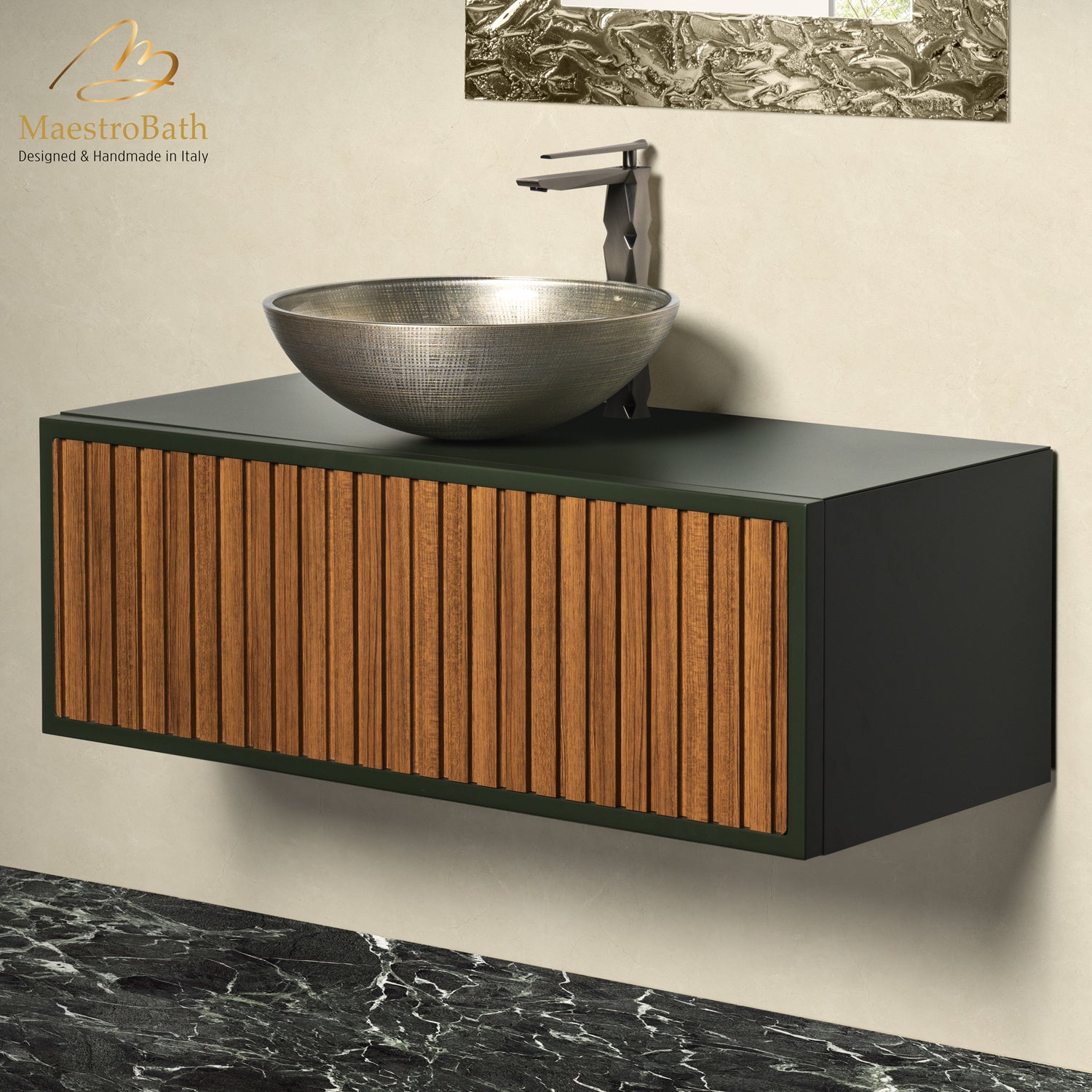 Orient 100 Bathroom Vanity | Olive Green #Size_39"