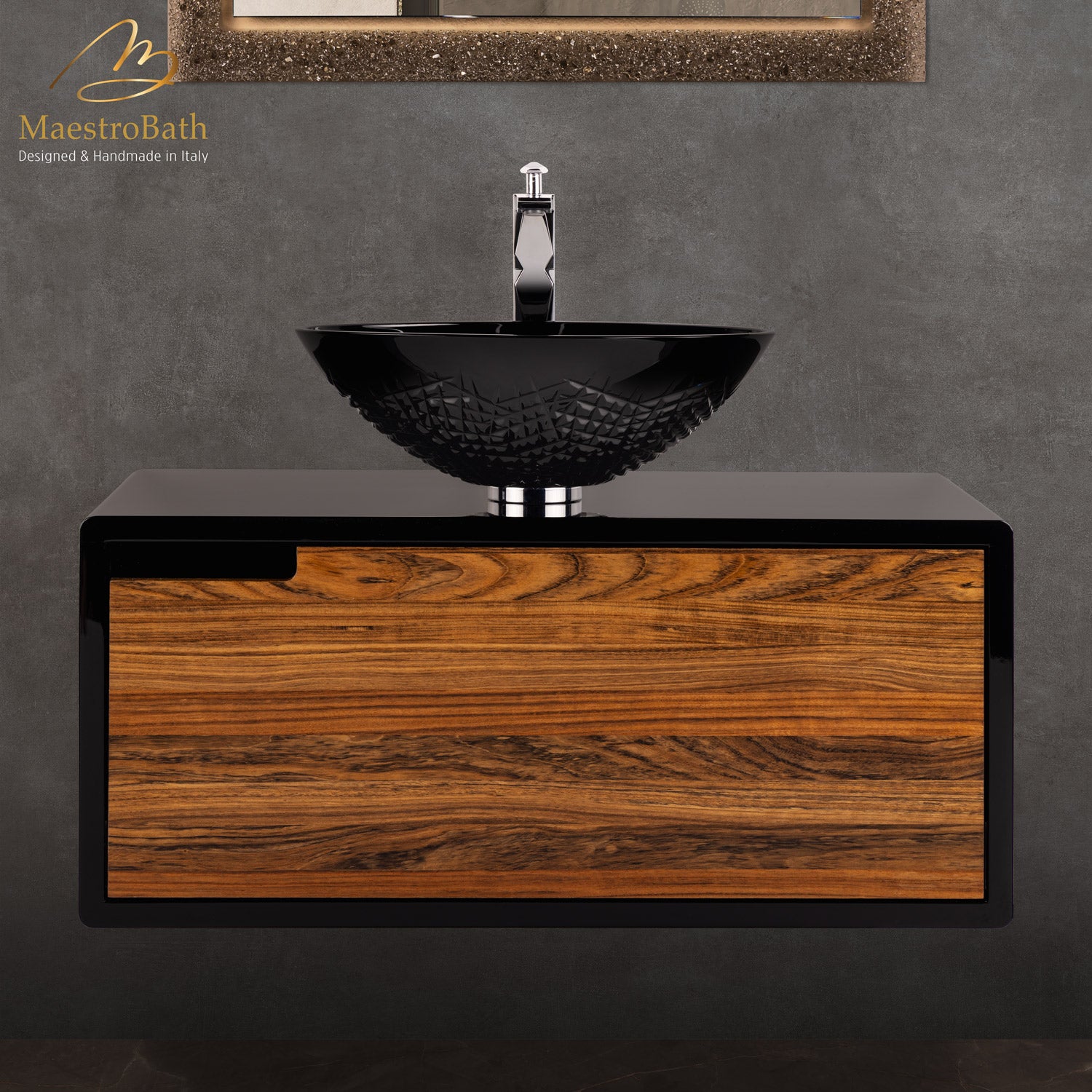 Small Crystal Vessel Bathroom Sink #color_black