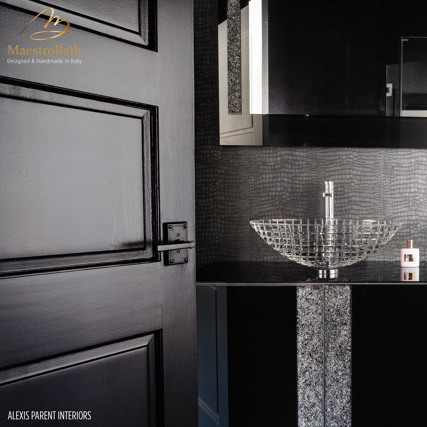 Princess Luxury Crystal Black Double Vanity #color_black