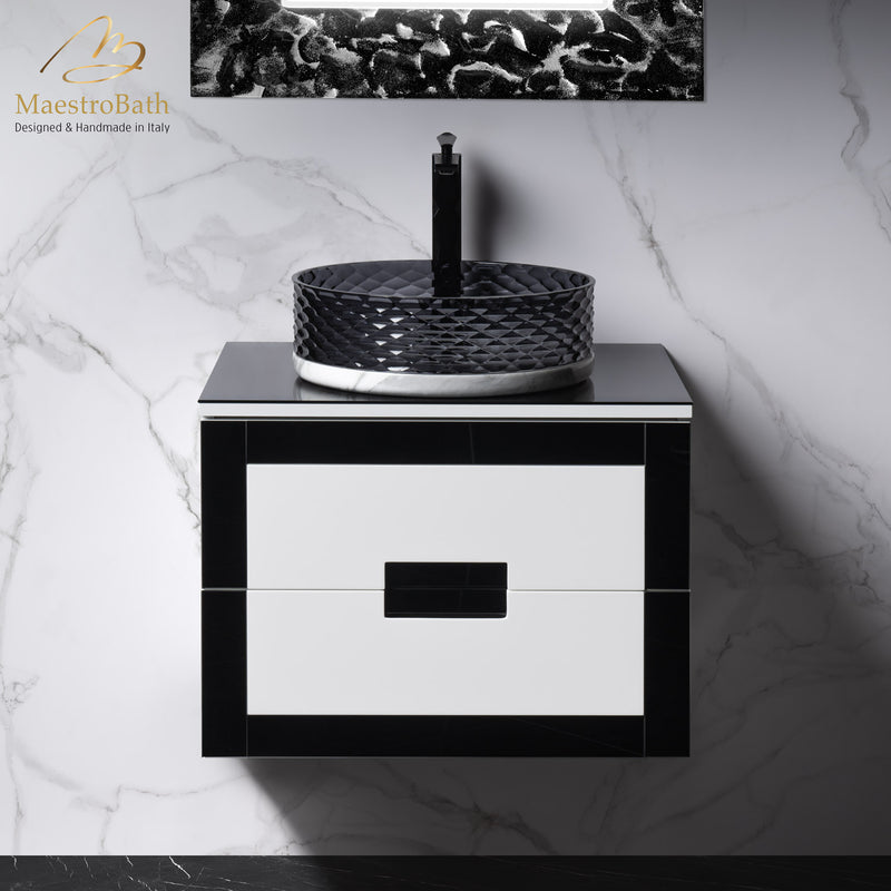 Luxury Bathroom Vanity 24" | Black and White