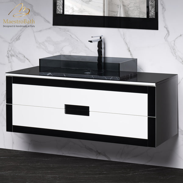 Luxury Bathroom Vanity 48" | Black and White