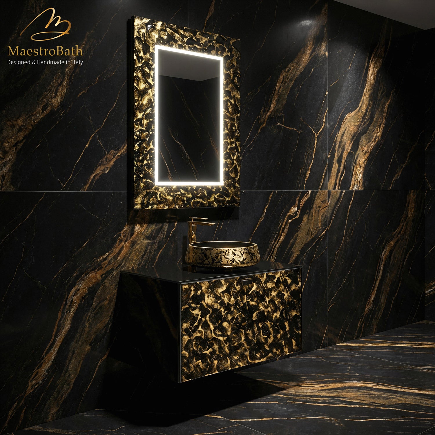 Luxury Murano Crystal Wallmount Bathroom Vanity #Size_32"