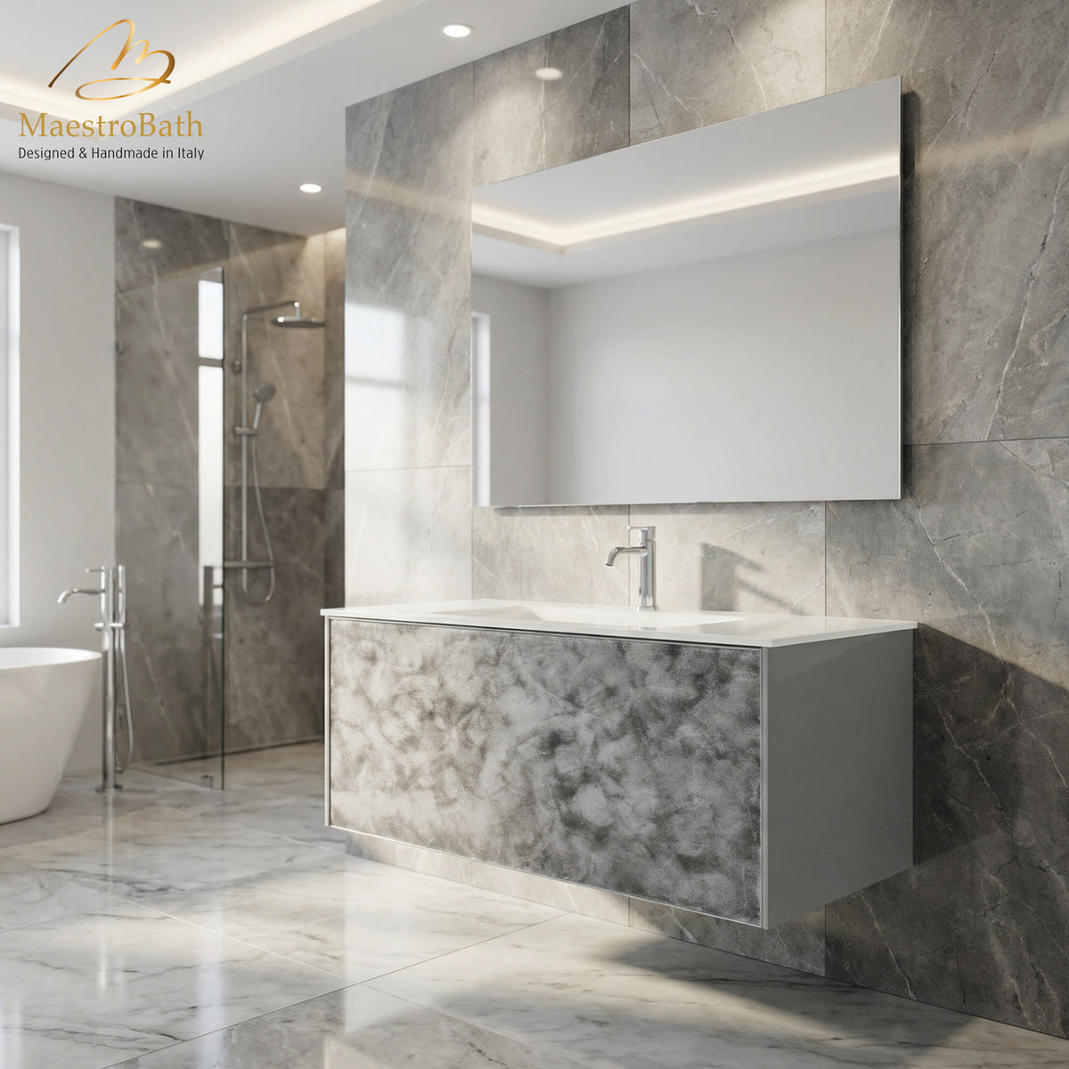 Luxury Murano Crystal Wallmount Bathroom Vanity #Size_36"