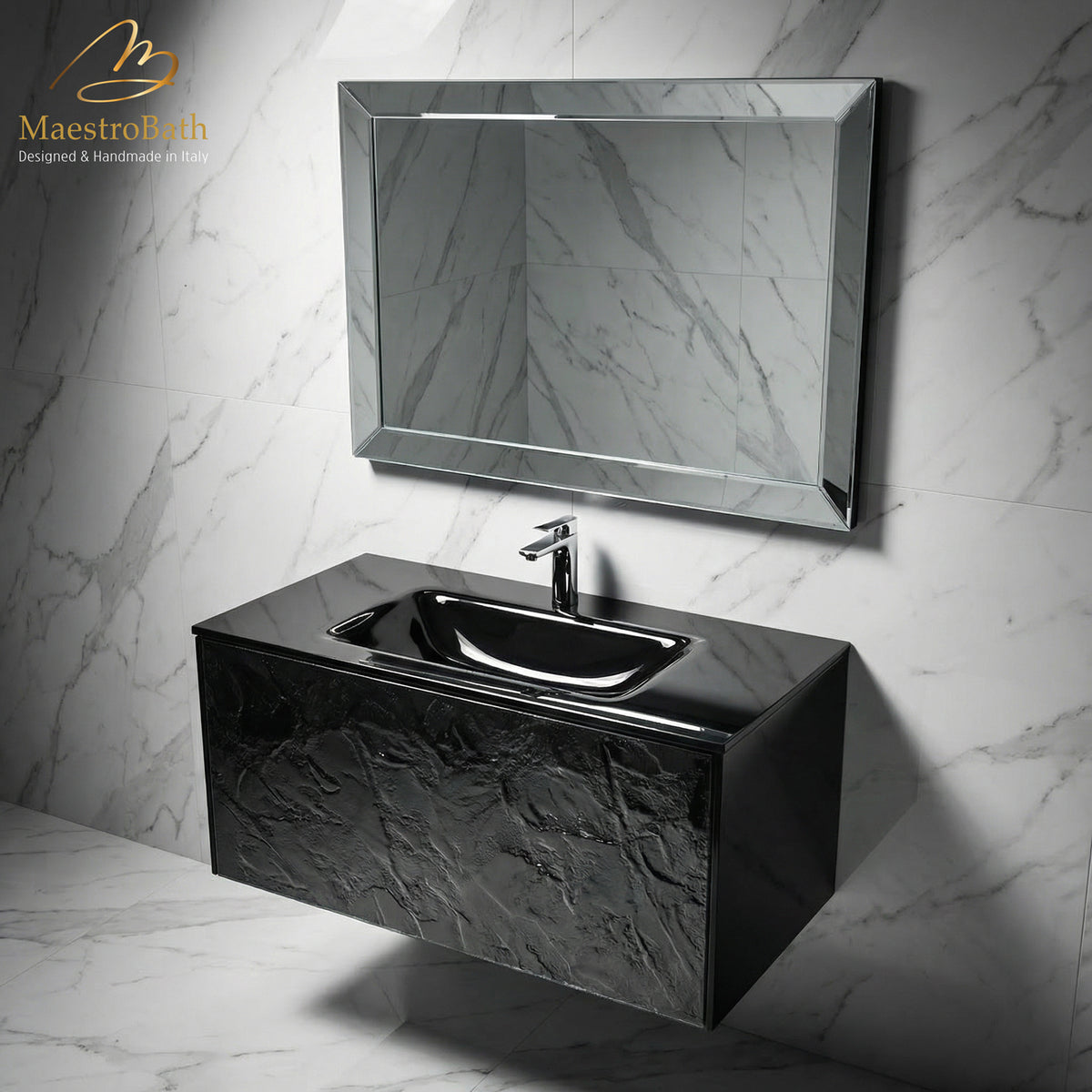 Luxury Murano Crystal Wallmount Bathroom Vanity #Size_36"