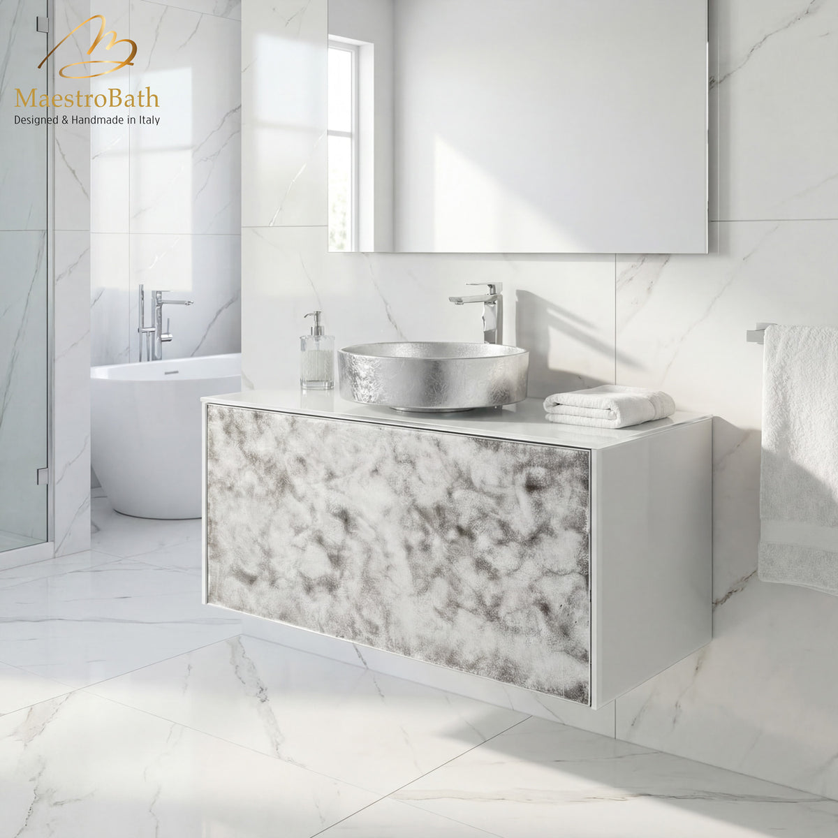 Luxury Murano Crystal Wallmount Bathroom Vanity #Size_36"