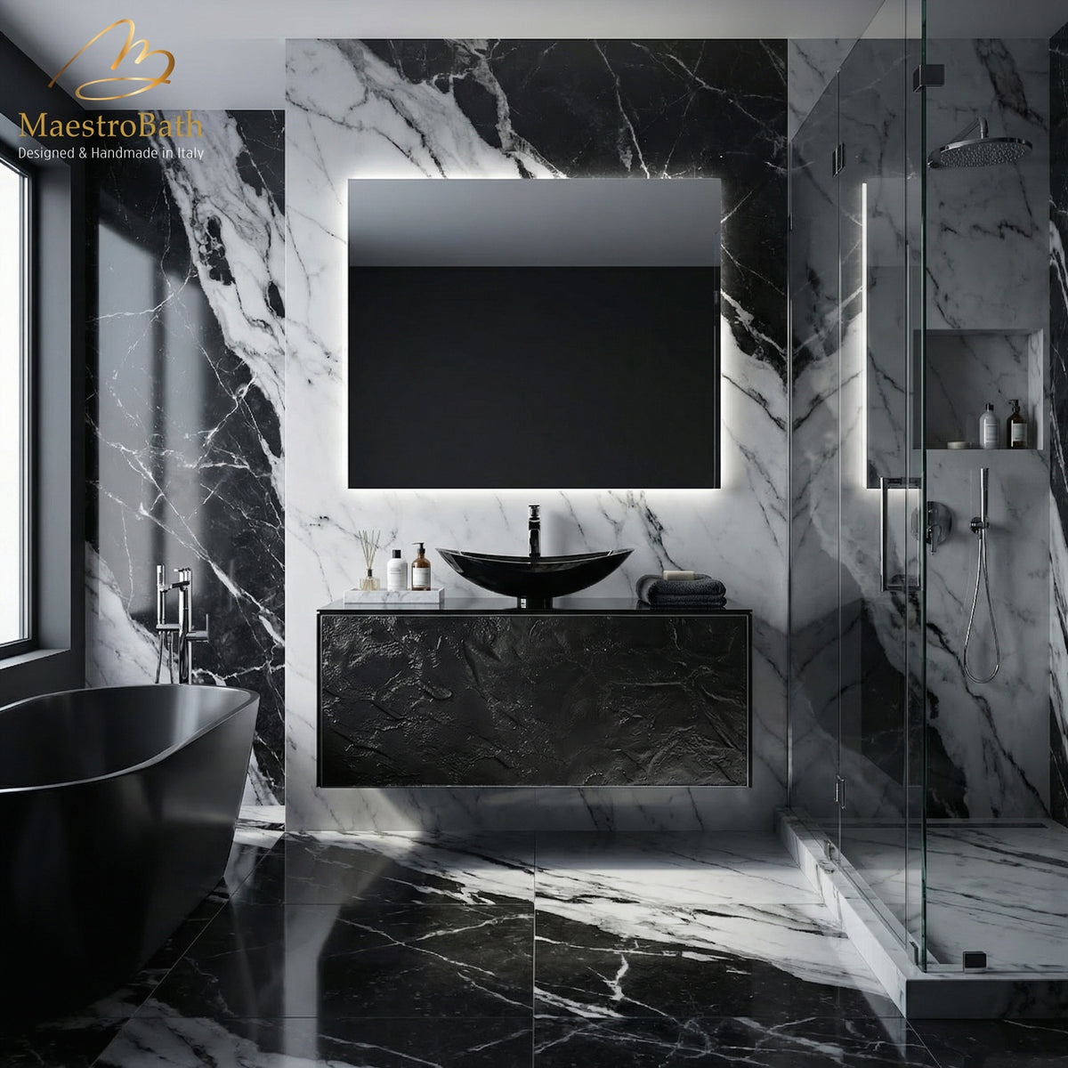 Luxury Murano Crystal Wallmount Bathroom Vanity #Size_36"