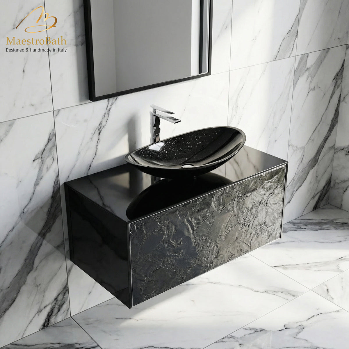 Luxury Murano Crystal Wallmount Bathroom Vanity #Size_36"