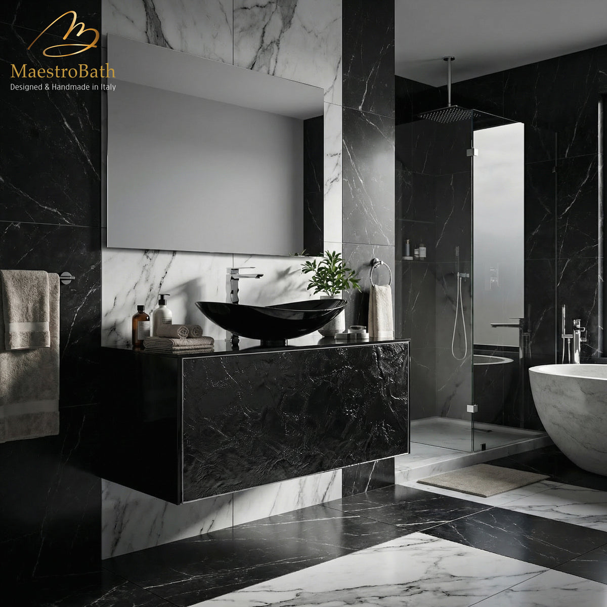 Luxury Murano Crystal Wallmount Bathroom Vanity #Size_36"