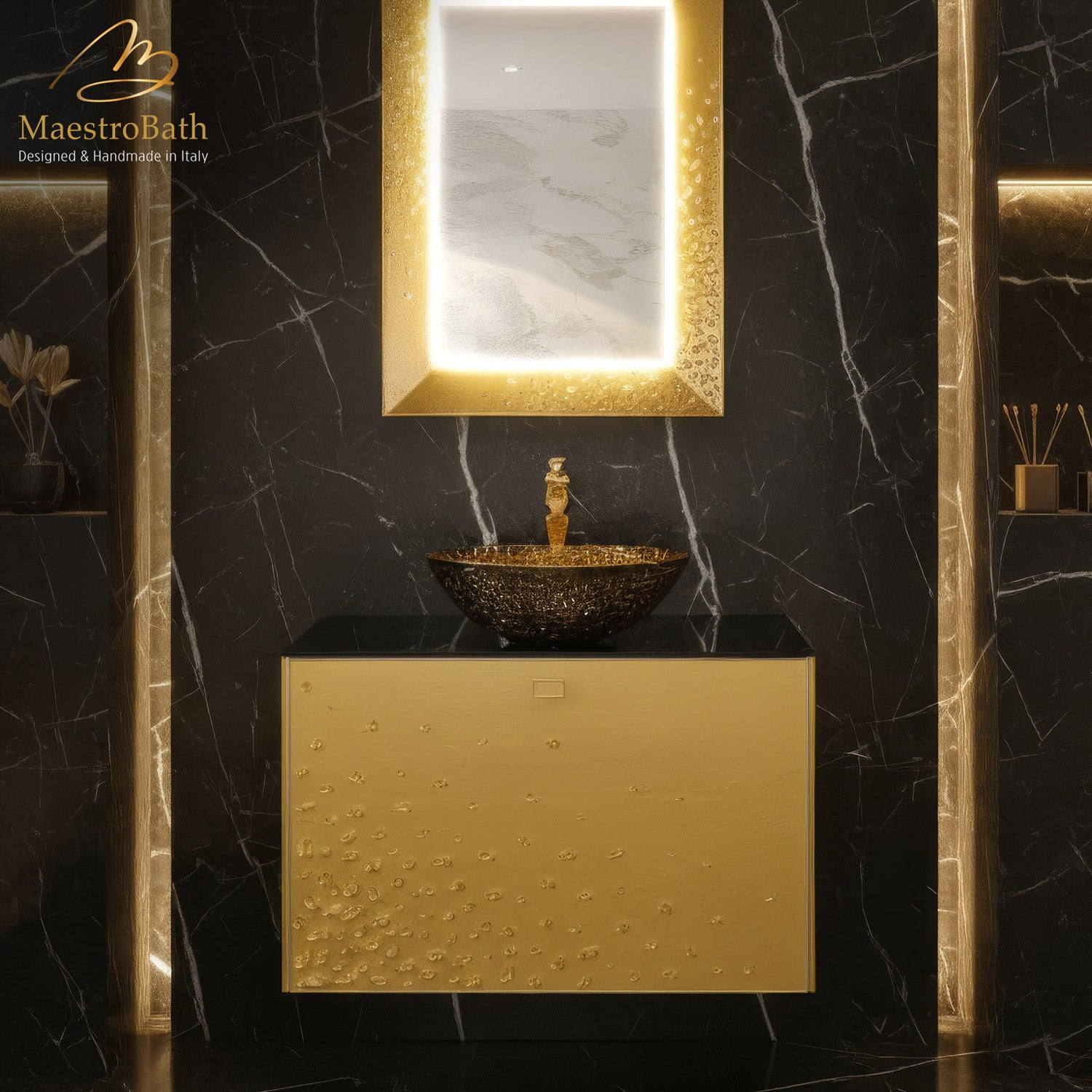 Luxury Crystal Wallmount Bathroom Vanity #Size_32"