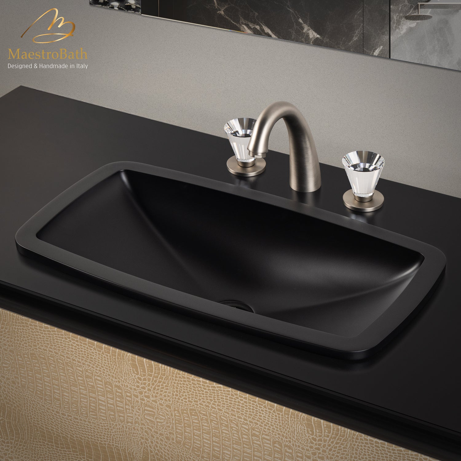 Artik 3-Hole Brushed Nickel Luxury Bathroom Faucet #color_brushed nickel