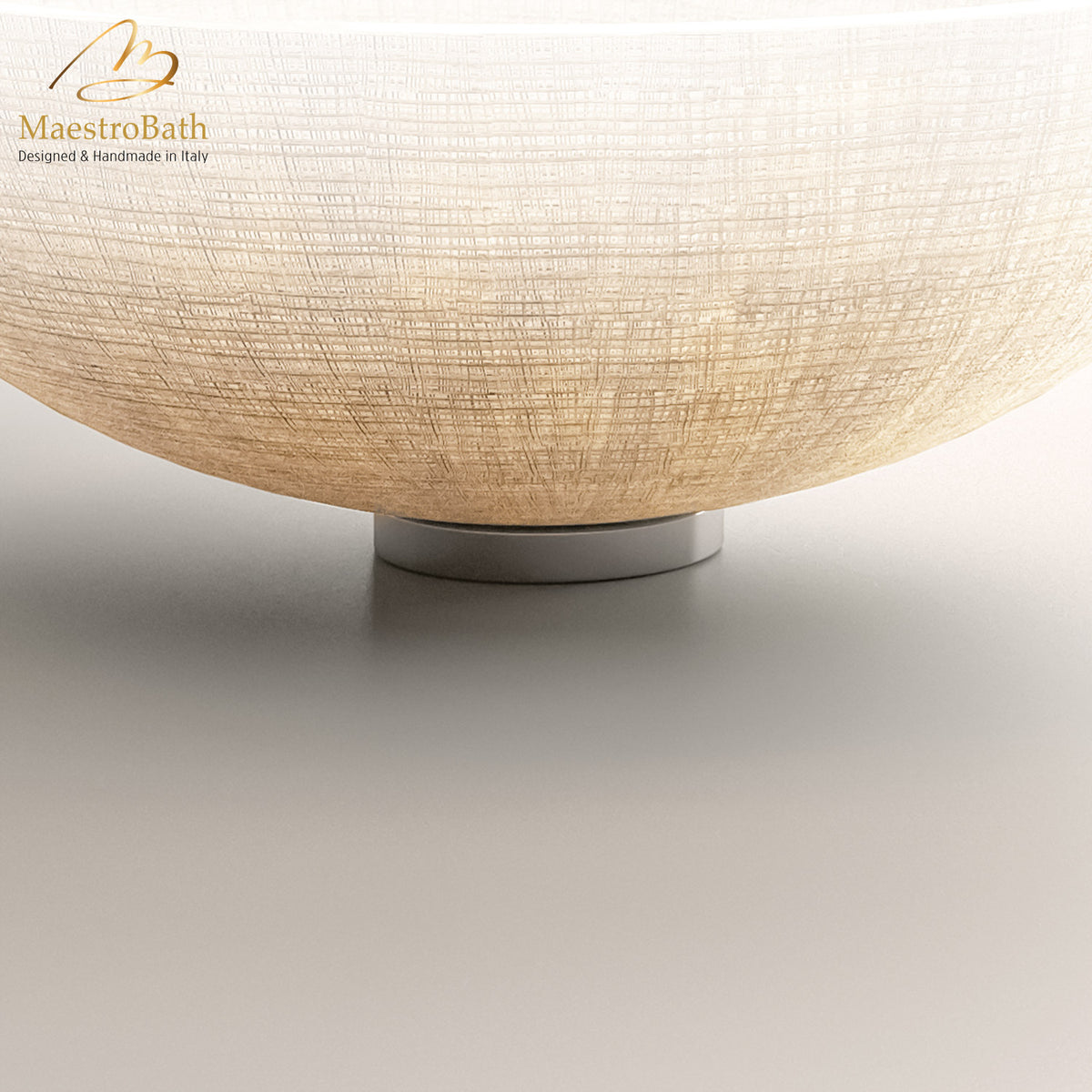 Above counter brass vessel sink, shown in chrome, 2.7 inch by 3.3 inch with a 0.5 inch basin depth, made of solid brass