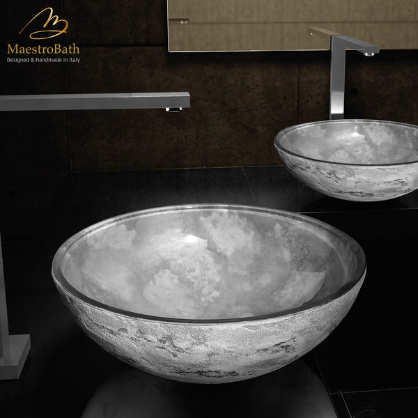 Contemporary Dual Textured Bathroom Sink #color_grey