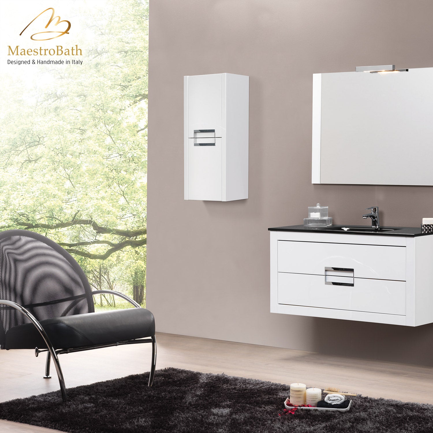 Danya Bathroom Cabinet with 2-doors | White #color_white