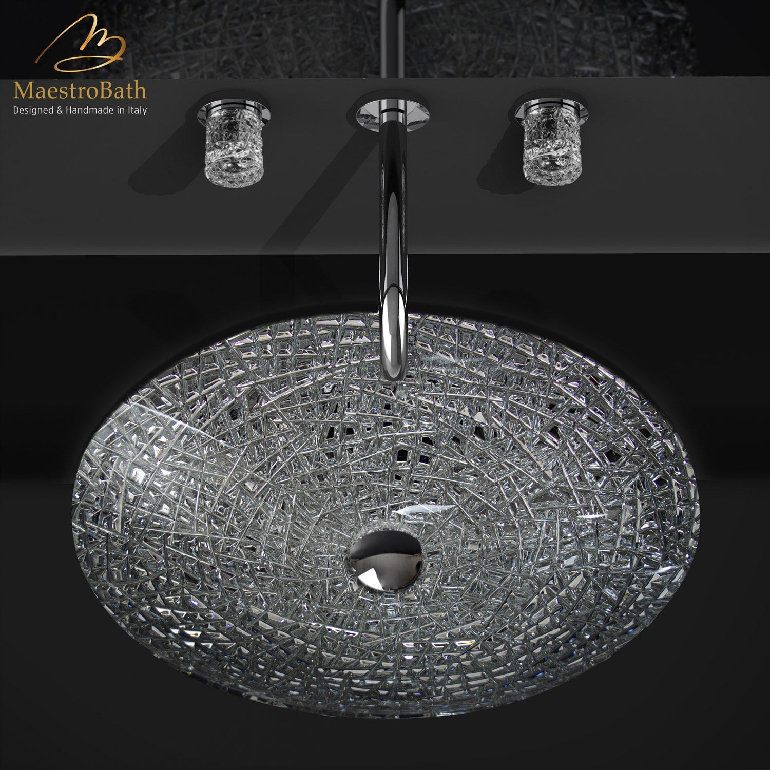 De Medici Ice Oval Crystal Undermount Sink #color_silver