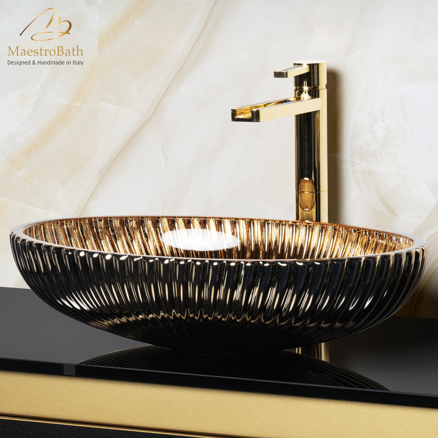 Premier Crystal Oval Sink #color_gold