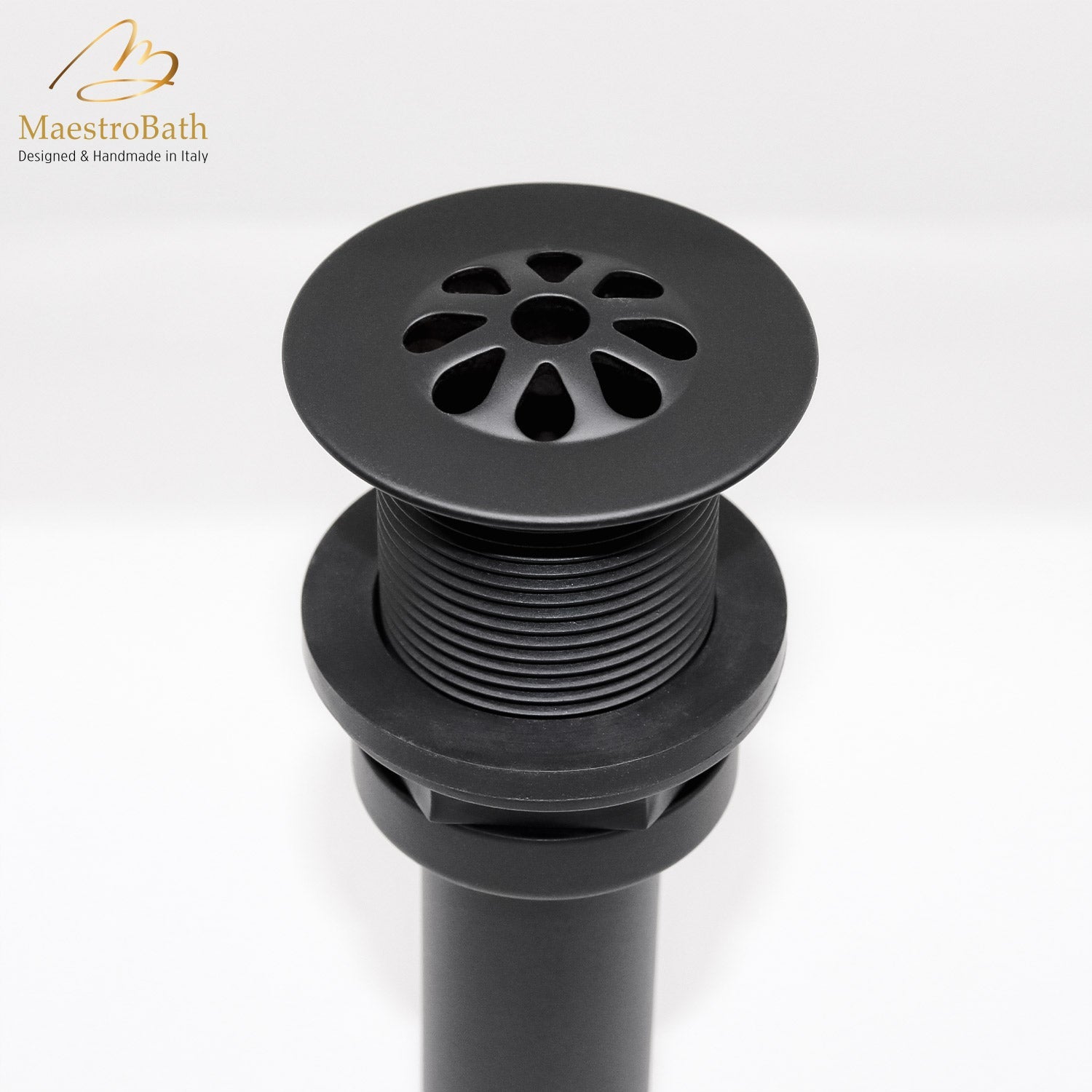 Daisy Grid Designer Vessel Sink Drain | Black