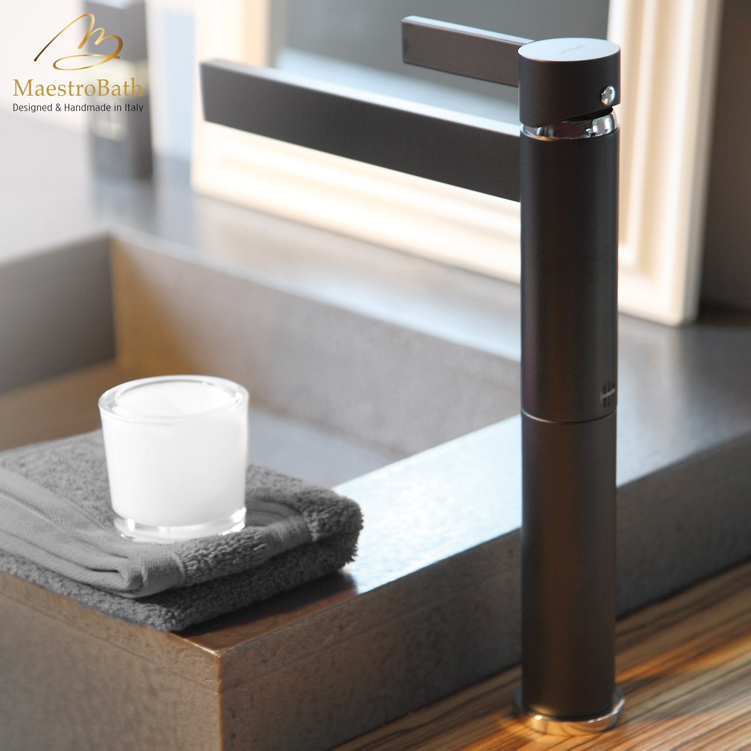 Caso Black Designer Bathroom Faucet #color_black