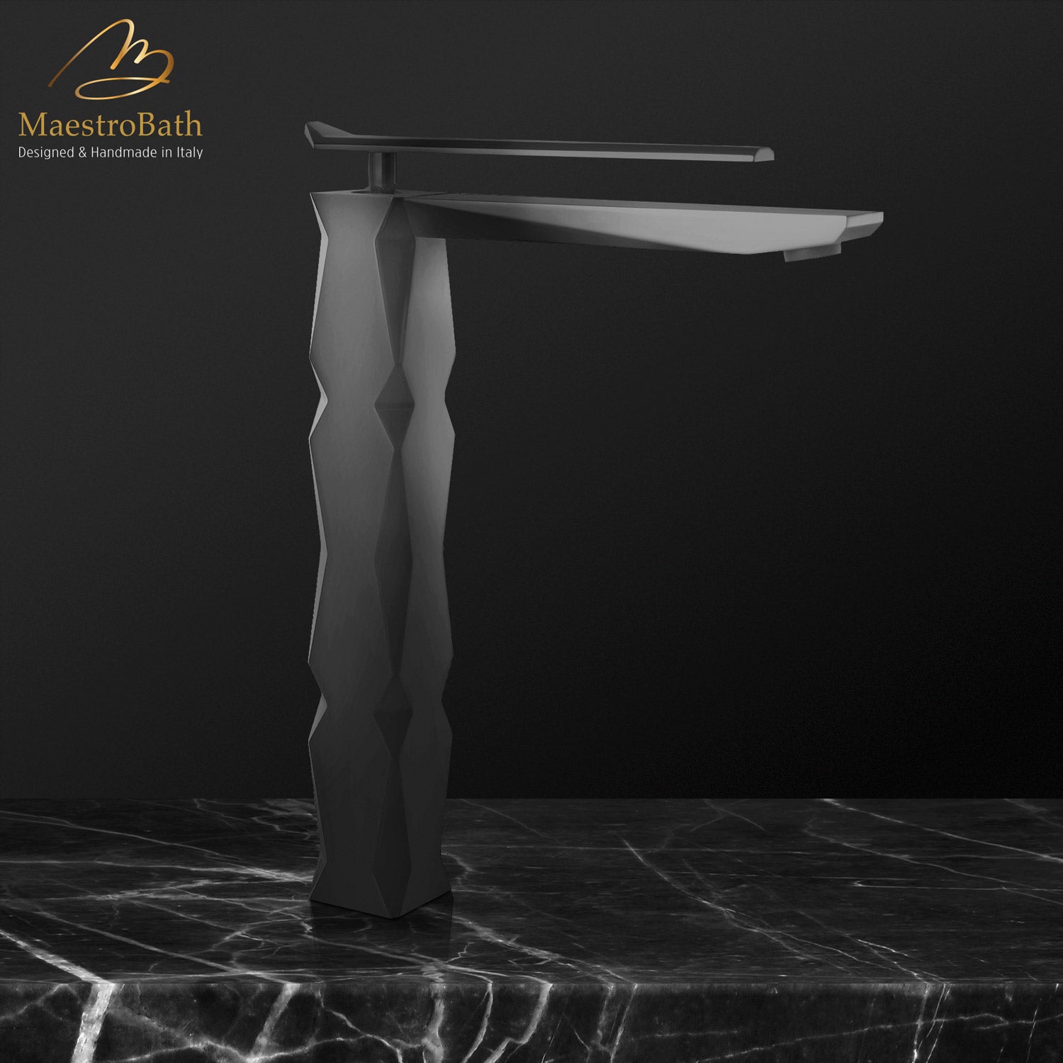 Ikon Black Luxury Vessel Sink Faucet #color_black