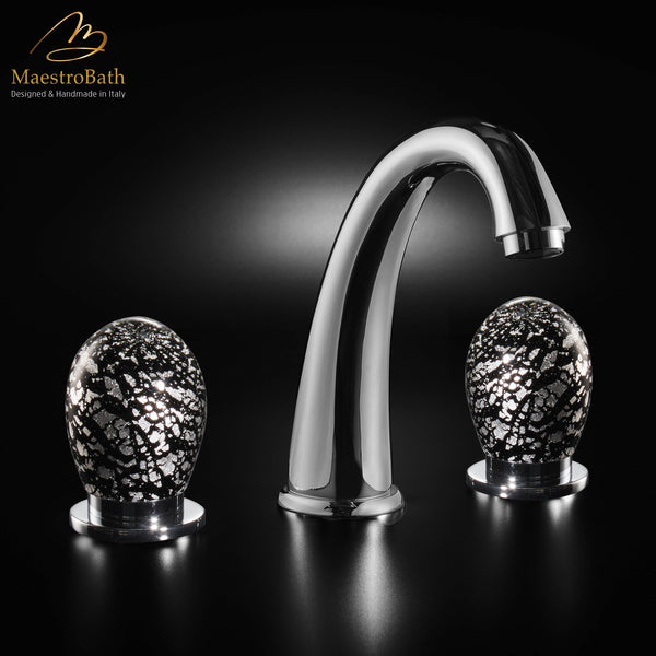 MURANO 3 Hole Luxury Bathroom Faucet #color_black and silver