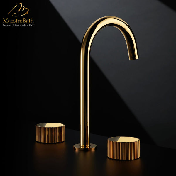 Preziosa Luxury 3-hole Bathroom Faucet #color_polished gold