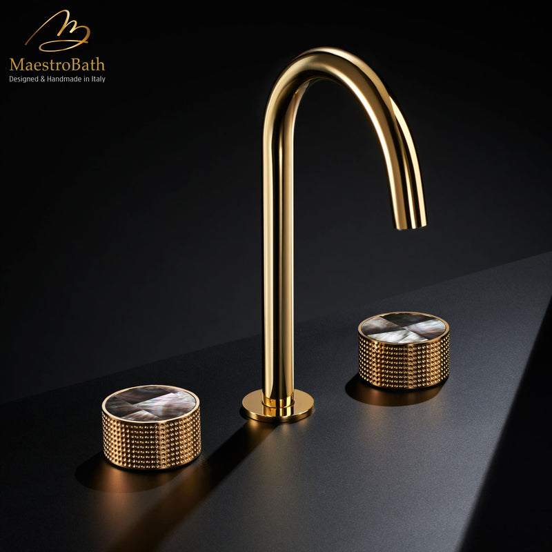 Preziosa Luxury 3-hole Bathroom Faucet | Polished Gold