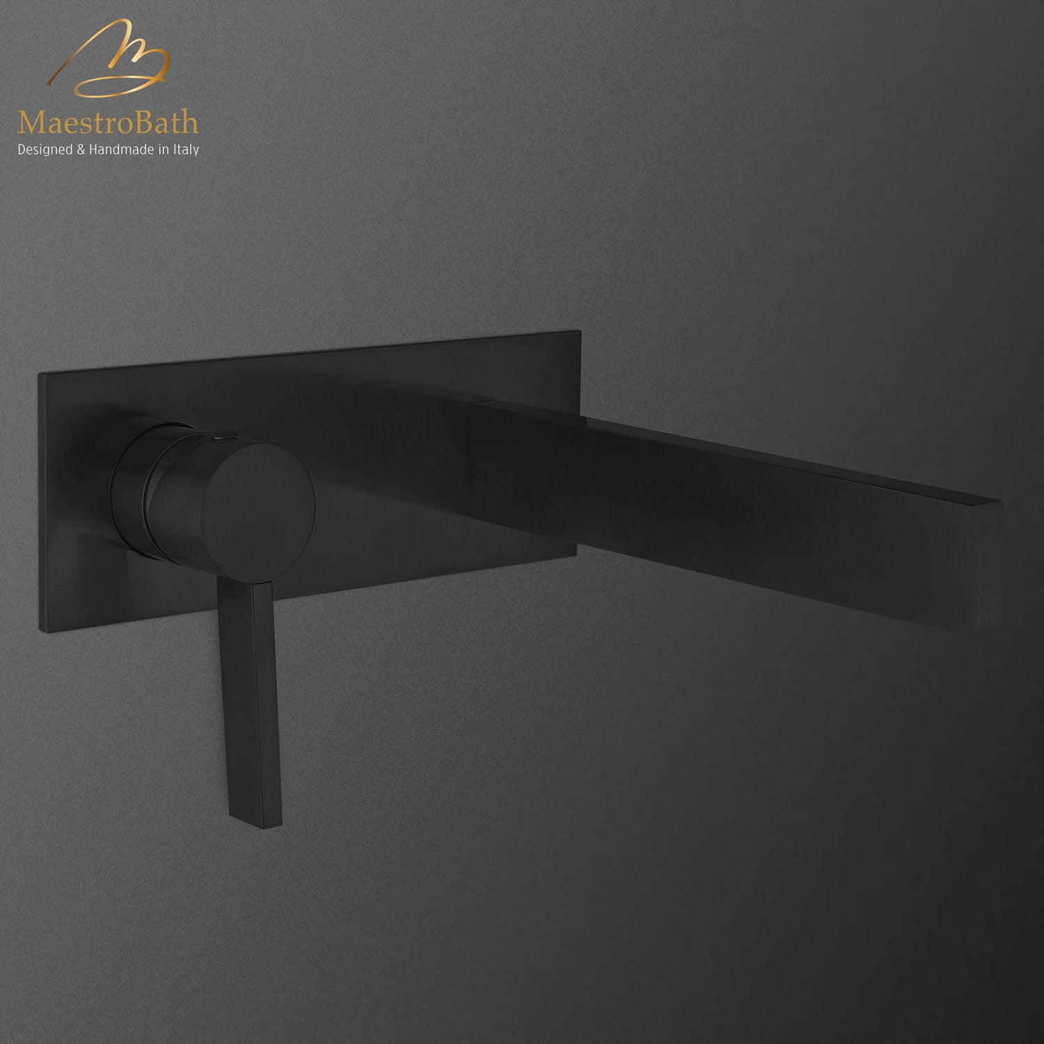 Luxury Wall Mount Bathroom Faucet Caso Black #color_black