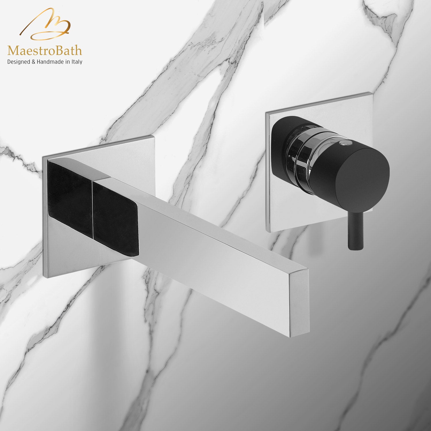 Ultra Modern Two Hole Bathroom Faucet | Polished Chrome #color_polished chrome