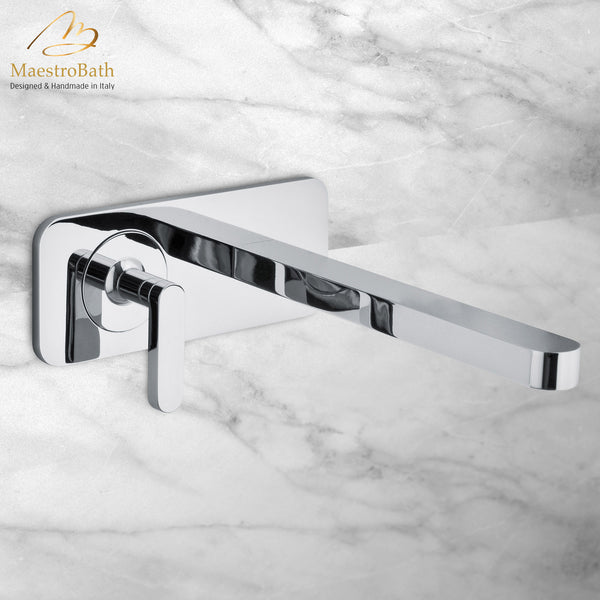 Modern Italian Wall-mount Bathroom Faucet | Polished Chrome #finish_polished chrome