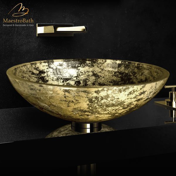 Moon Luxury Vessel Sink | Gold Leaf #color_gold leaf